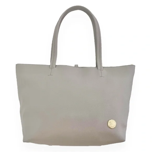 VINCE CAMUTO Leila Gray Driftwood Saffiano Leather Tote Bag - Picture 10 of 14